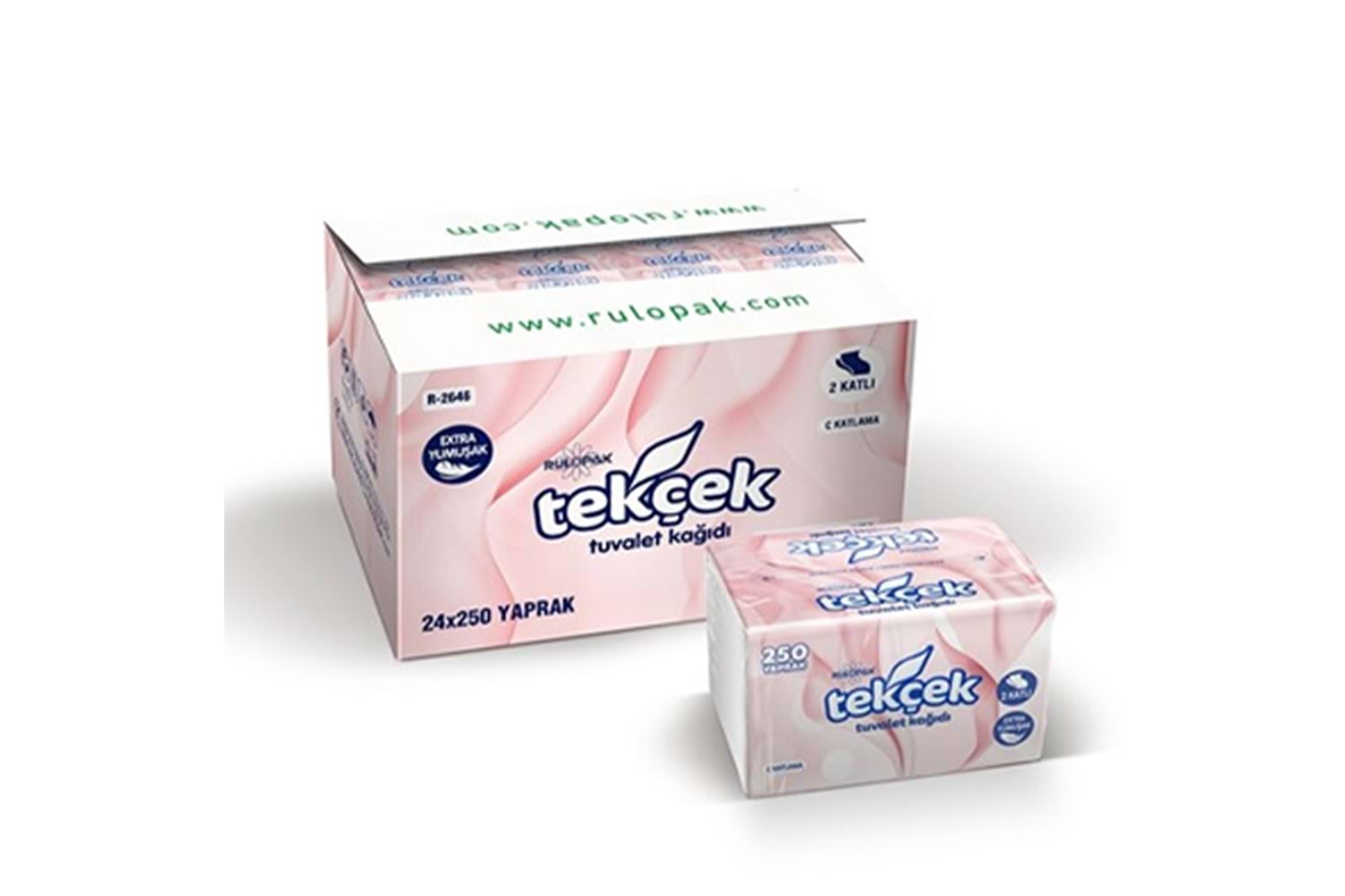 RULOPAK TEKÇEK TUVALET KAĞIDI 2 KATLI 24X250 R-2646