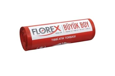 FLOREX ÇÖP POŞETİ TIBBİ ATIK BÜYÜK 10ADX10RL 60*85 470GR