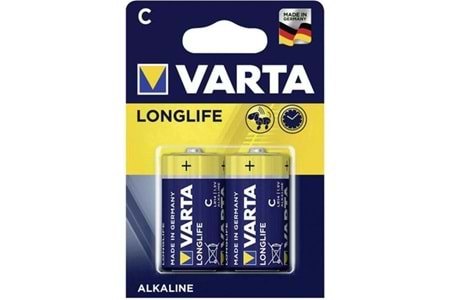 VARTA ALKALİN ORTA BOY PİL C LONGLİFE EXTRA 2Lİ