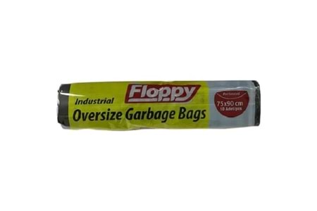 FLOPPY ÇÖP TORBASI 75X90 BATTAL 300 GR - SİYAH