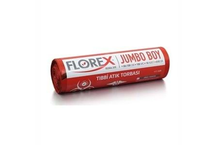 FLOREX TIBBİ ATIK ÇÖP POŞETİ 80X110 800 GR KIRMIZI