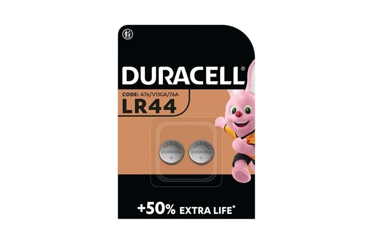 DURACELL PİL DÜĞME 1,5V 2'Lİ LR44