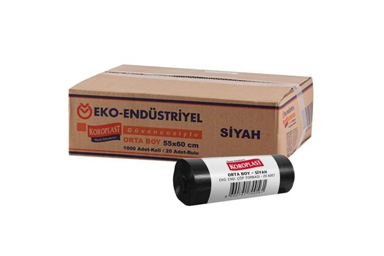 KOROPLAST ÇÖP POŞETİ END. ORTA SİYAH 55*60