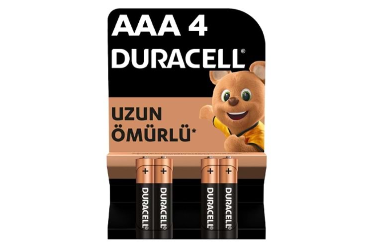 DURACELL İNCE KALEM PİL AAA 4'LÜ PAKET